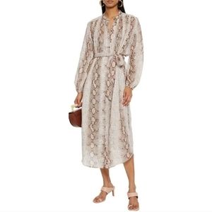 NWT. Zimmermann Beige Snakeskin Zhirt dress